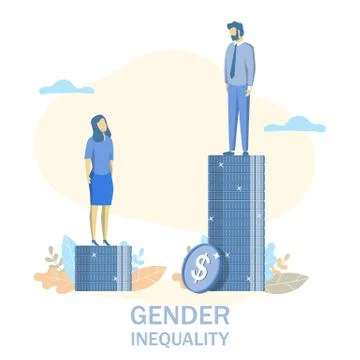 Gender inequality, vector flat style design illustration Stock Illustration