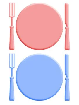 Gender mealtime on white Stock Illustration