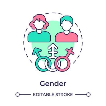 Gender multi color concept icon Stock Illustration