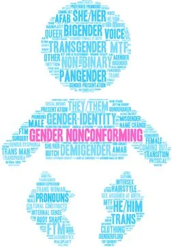 Gender Nonconforming Word Cloud Stock Illustration