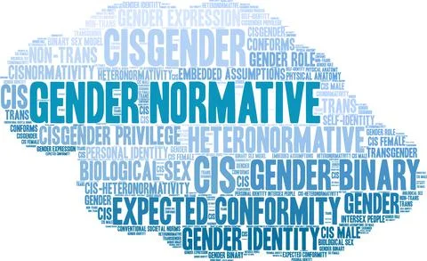 Gender Normative Word Cloud Stock Illustration