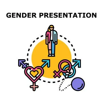 Gender presentation diverse identity choice concept illustration Stock Illustration