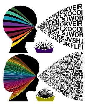 Gender Reading Gap Stock Illustration