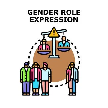 Gender role expression and identity balance concept Stock Illustration
