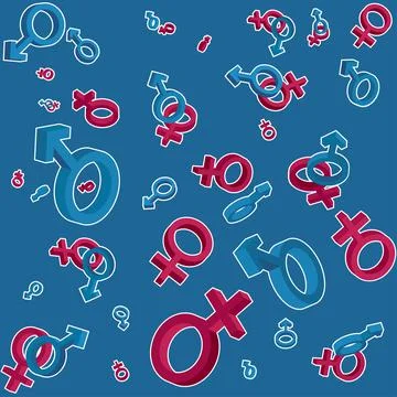 Gender seamless pattern. Stock Illustration