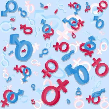 Gender seamless pattern. Stock Illustration