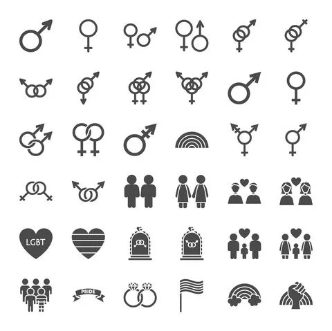 Gender Sex Solid Web Icons Stock Illustration
