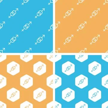 Gender signs pattern set, colored Stock-Illustration
