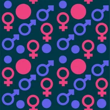 Gender signs seamless pattern Stock Illustration