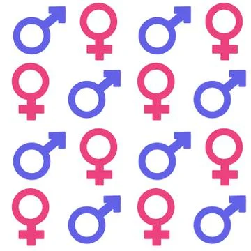 Gender signs seamless pattern Stock Illustration