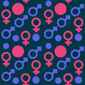 Gender signs seamless pattern Illustrazione stock