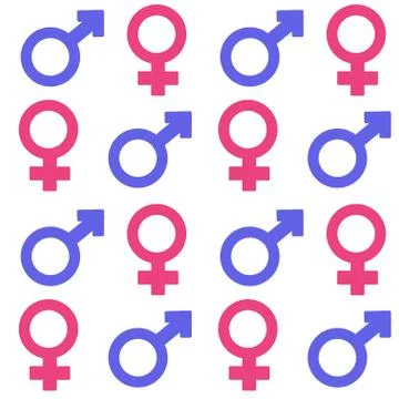 Gender signs seamless pattern Stock Illustration
