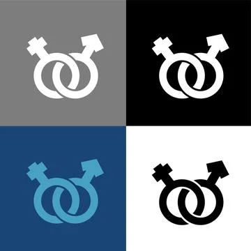 Gender symbol flat icon vector. Heterosexual logo symbol illustration Stock Illustration