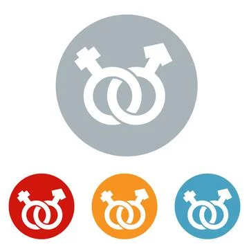Gender symbol flat icon vector. Heterosexual logo symbol illustration Stock Illustration
