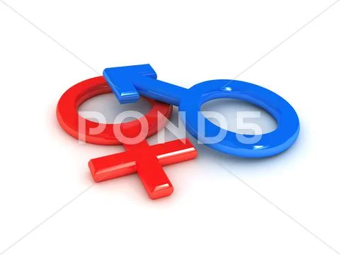 Gender symbol over white background Stock Illustration