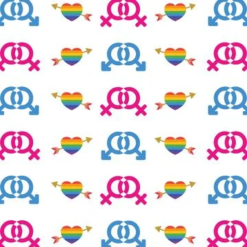 Gender Symbol Pattern Design. Vector Stock Illustration