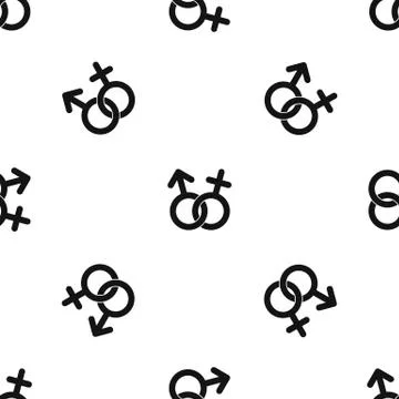 Gender symbol pattern seamless black Illustrazione stock