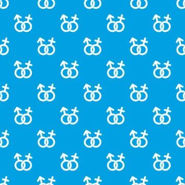 Gender symbol pattern seamless blue イラスト素材