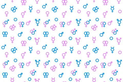 Gender symbol seamless pattern on white background Stock Illustration