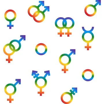 Gender symbol seamless pattern on white background Stock Illustration