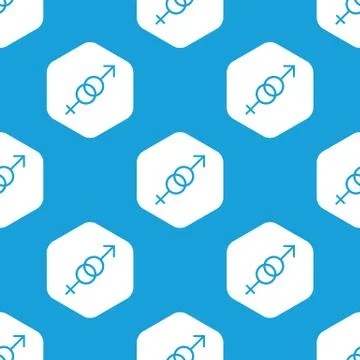 Gender symbols hexagon pattern Illustrazione stock