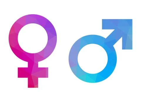 Gender symbols triangular style over white 스톡 일러스트