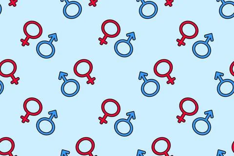 Gender Symbols Vector Pattern Illustrazione stock
