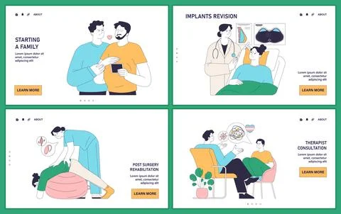 Gender transition consequences set. Gender-affirming therapy, positive Stock Illustration