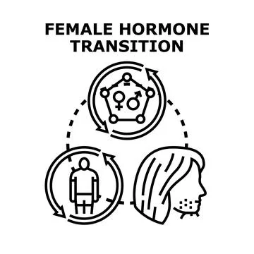 Gender transition hormone therapy process vector concept Illustrazione stock