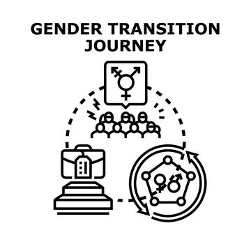 Gender transition journey development process vector illustration Stock Illustration
