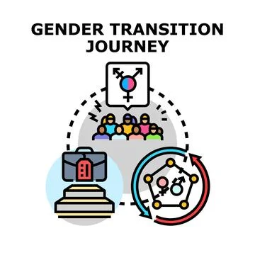 Gender transition journey development process vector illustration イラスト素材