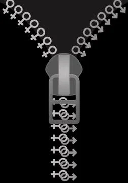 Gender zipper Stock Illustration