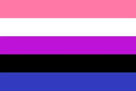 Genderfluid flag, rectangular shape icon Stock Illustration