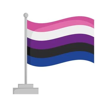 Genderfluid pride flag isolated on white background Vector Illustration Stock Illustration
