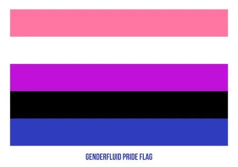 Genderfluid Pride Flag Vector Illustration Designed with Correct Color Scheme Stock Illustration