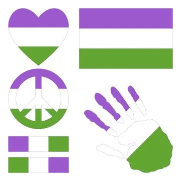 Genderqueer design elements. Stock Illustration