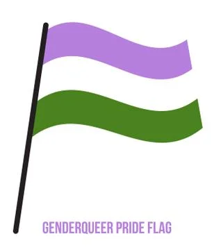 Genderqueer Pride Flag Waving Vector Illustration Designed with Correct Color イラスト素材