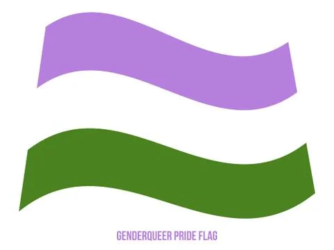 Genderqueer Pride Flag Waving Vector Illustration Designed with Correct Color イラスト素材