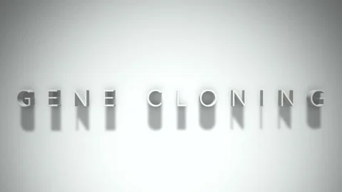 Gene cloning 3D title animation with shadows on a white background Stock Footage 298000881