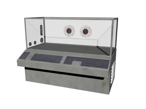 Gene database in the laboratory with an examination table Stock Illustration