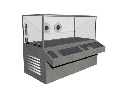 Gene database in the laboratory with an examination table Stock Illustration