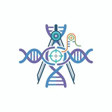 Gene editing and crispr technology concept with genetics, biotechnology Stock Illustration