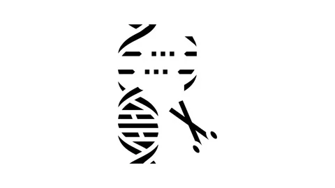 Gene editing scissors genetic glyph icon animation Stock Footage 326145893