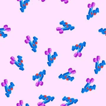Gene editing scissors genetic isometric icon seamless pattern Stock Illustration