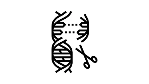 Gene editing scissors genetic line icon animation Stock Footage 326126012