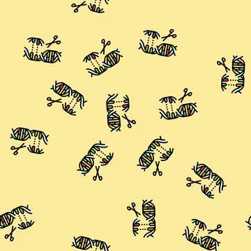 Gene editing scissors genetic vector seamless pattern イラスト素材