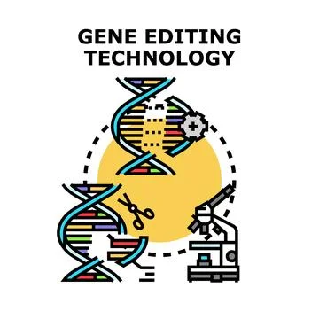 Gene editing technology enabling genetic engineering research Stock Illustration