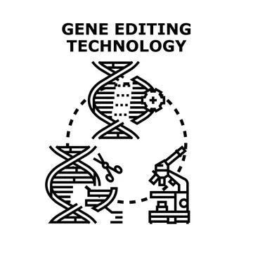Gene editing technology enabling genetic engineering research Stock Illustration