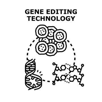 Gene editing technology modifying genetic information for research Stock Illustration