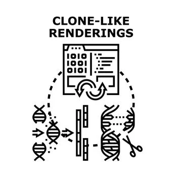 Gene engineering and data cloning process concept Illustration